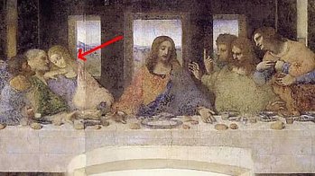 Detail of The Last Supper by Leonardo da Vinci.