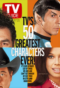 Spock was named one of the 50 greatest TV characters ever by TV Guide.