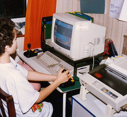 An Amiga A500 computer, photographed in the early 1990s