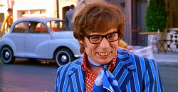 Mike Myers as Austin Powers in Austin Powers: International Man of Mystery.
