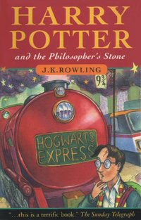 Cover of the original novel in the series, Harry Potter and the Philosopher's Stone.