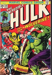 Cover of The Incredible Hulk #181, featuring the first full appearance of the popular X-Man Wolverine.