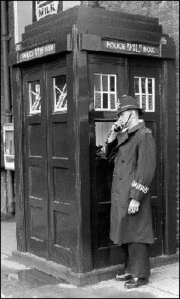 A 1950s style British police box.