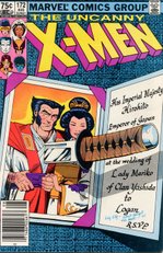 Wolverine and Mariko. Cover to Uncanny X-Men #172. Art by Paul Smith.